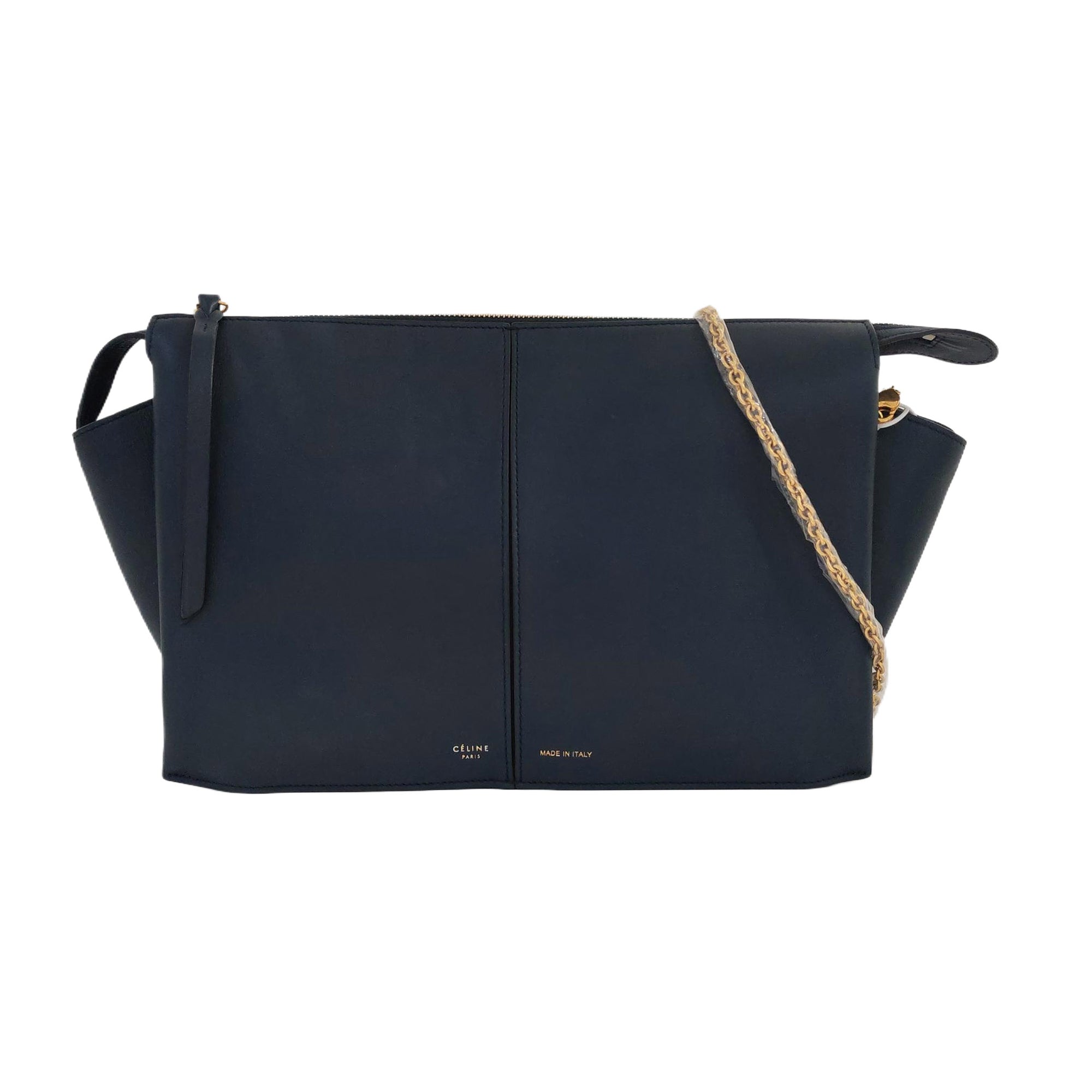 Authenticated pre-owned  TRI FOLD Calfskin Blue - Shoulder Bag at Looply