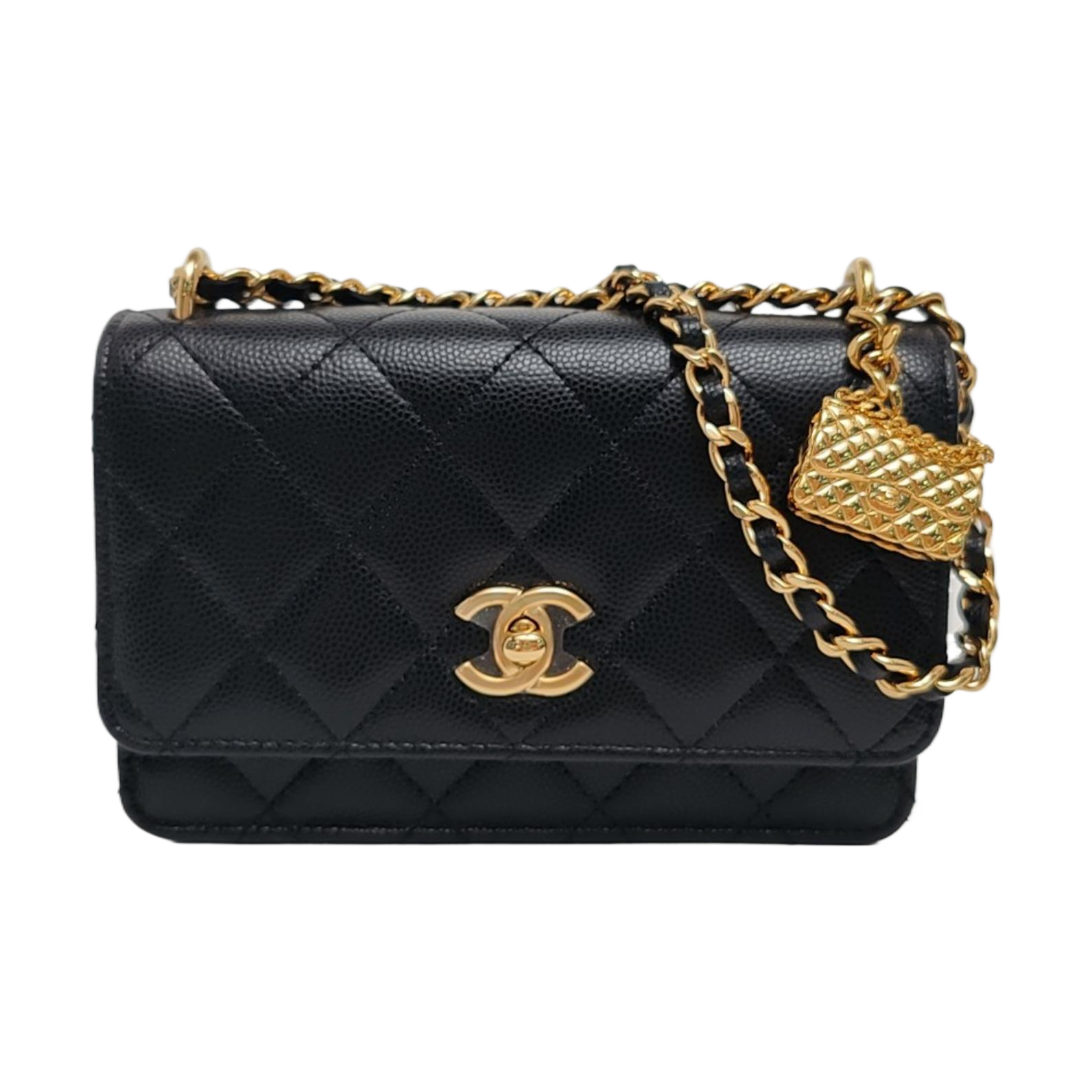 Authenticated pre-owned  CLASSIC FLAP Quilted Calfskin Black - Shoulder Bag at Looply
