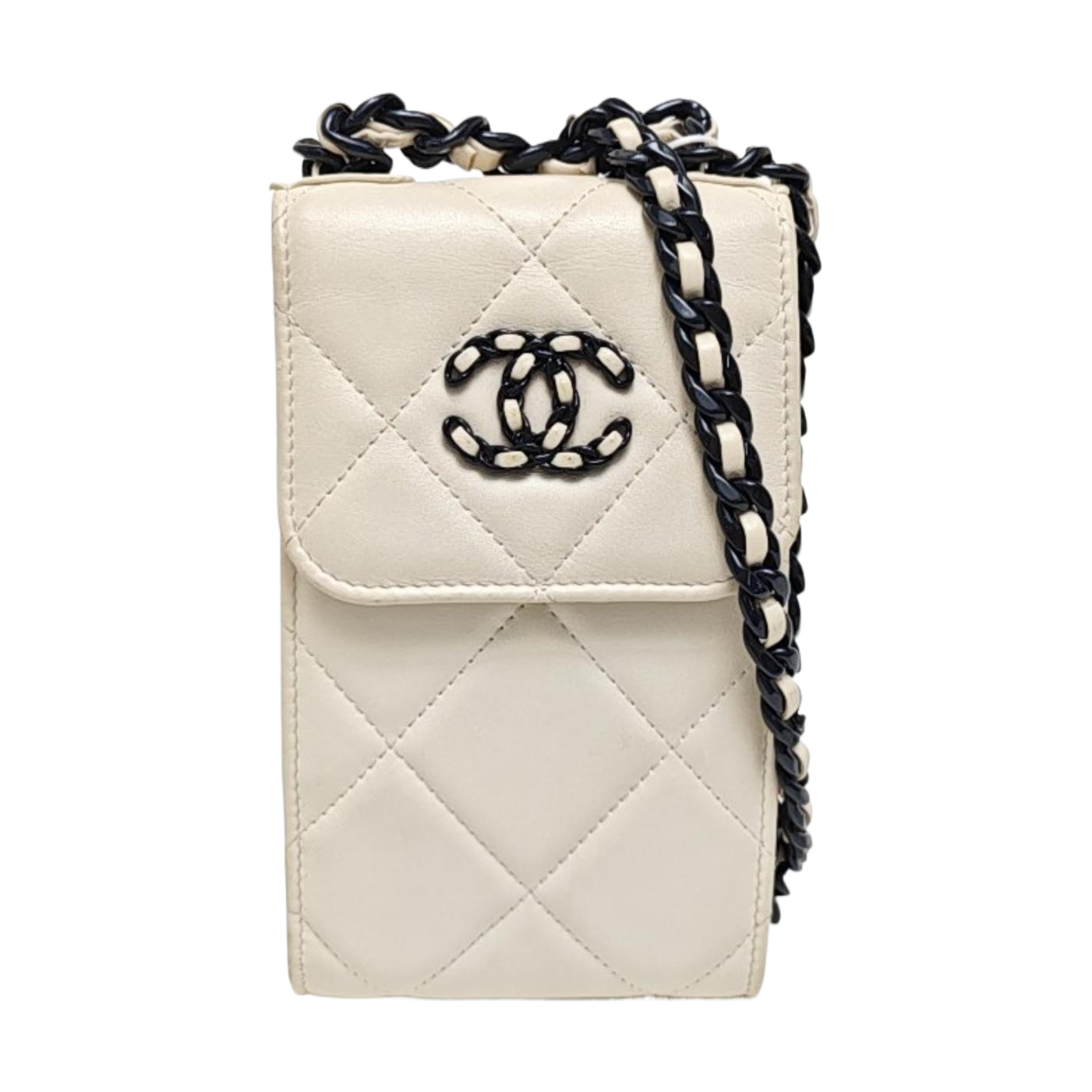CHANEL 19 Quilted Calfskin White