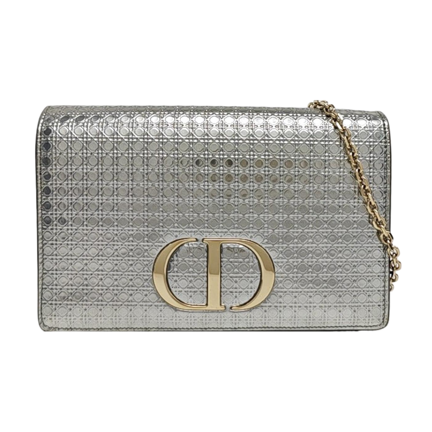 30 Montaigne Mini Cannage Calfskin Silver