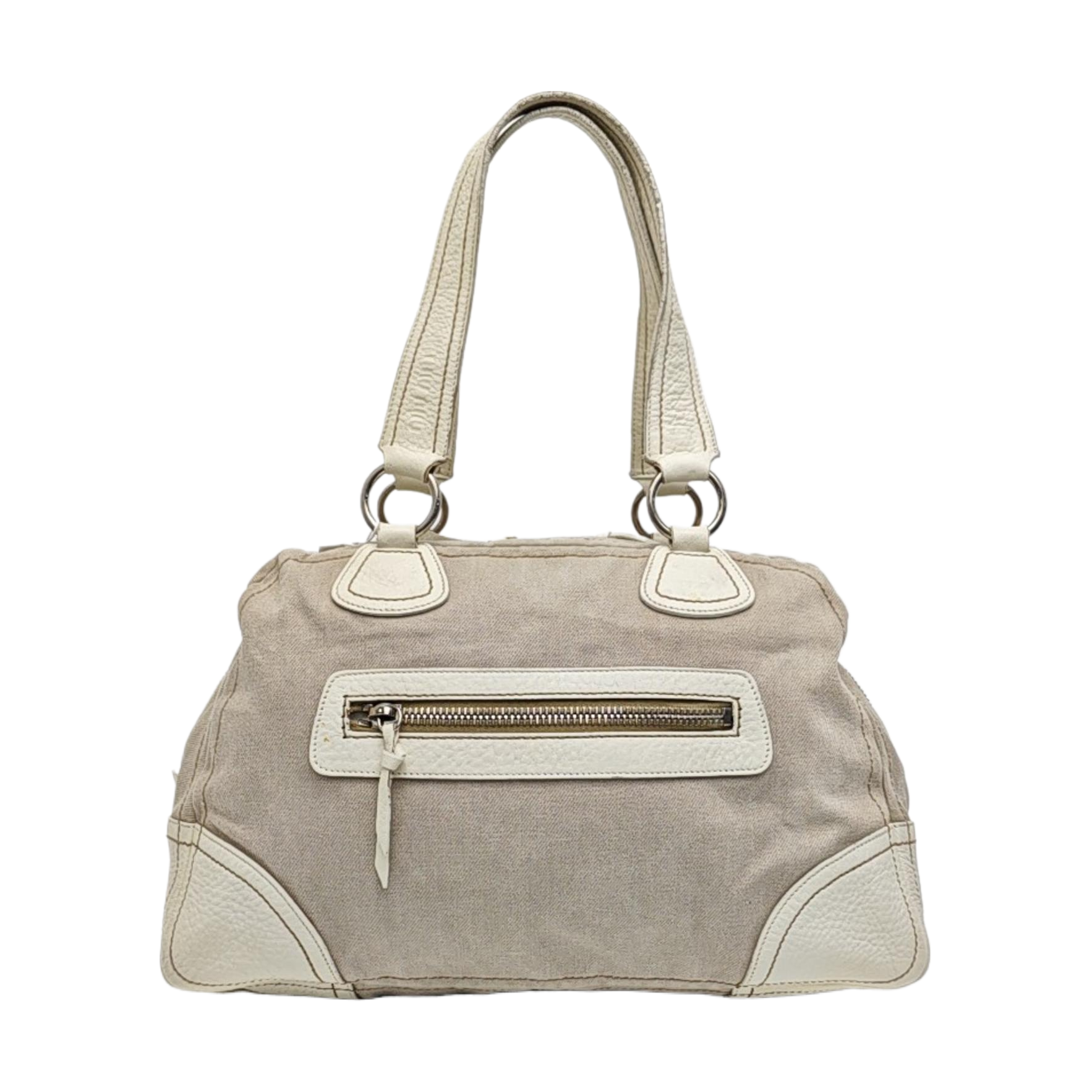 Canvas Top Handle Bag Beige