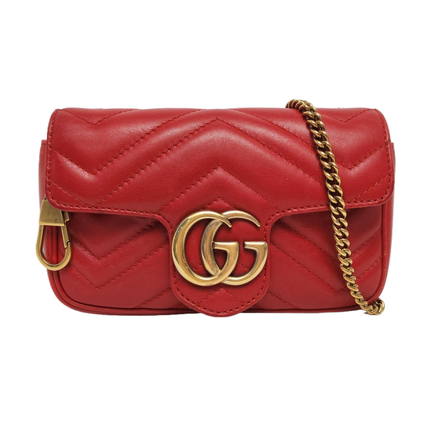 GG Marmont Mini Quilted Calfskin Red