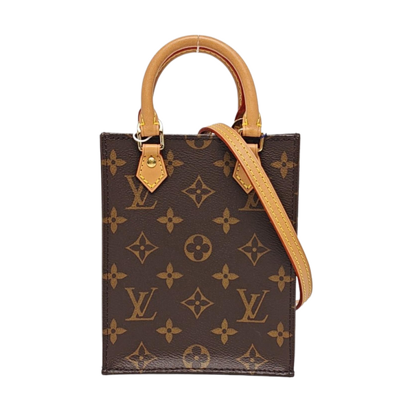 SAC PLAT Mini Monogram Coated Canvas Brown