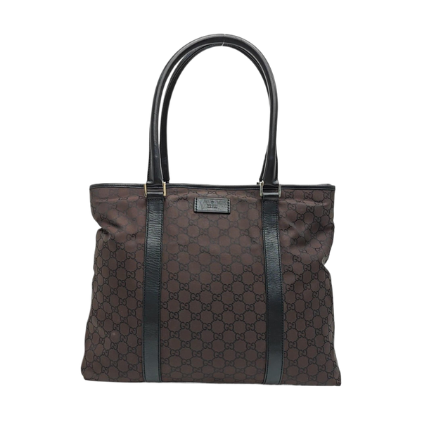Monogram Canvas Tote Bag Brown