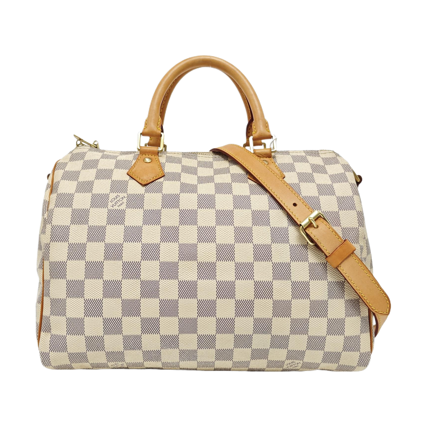 SPEEDY 30 Damier Azur Coated Canvas White