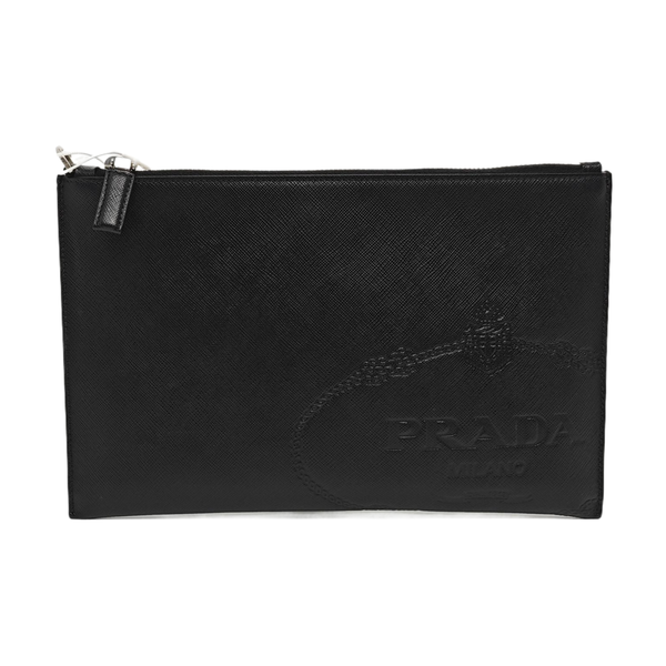 Saffiano Calfskin Clutch Black