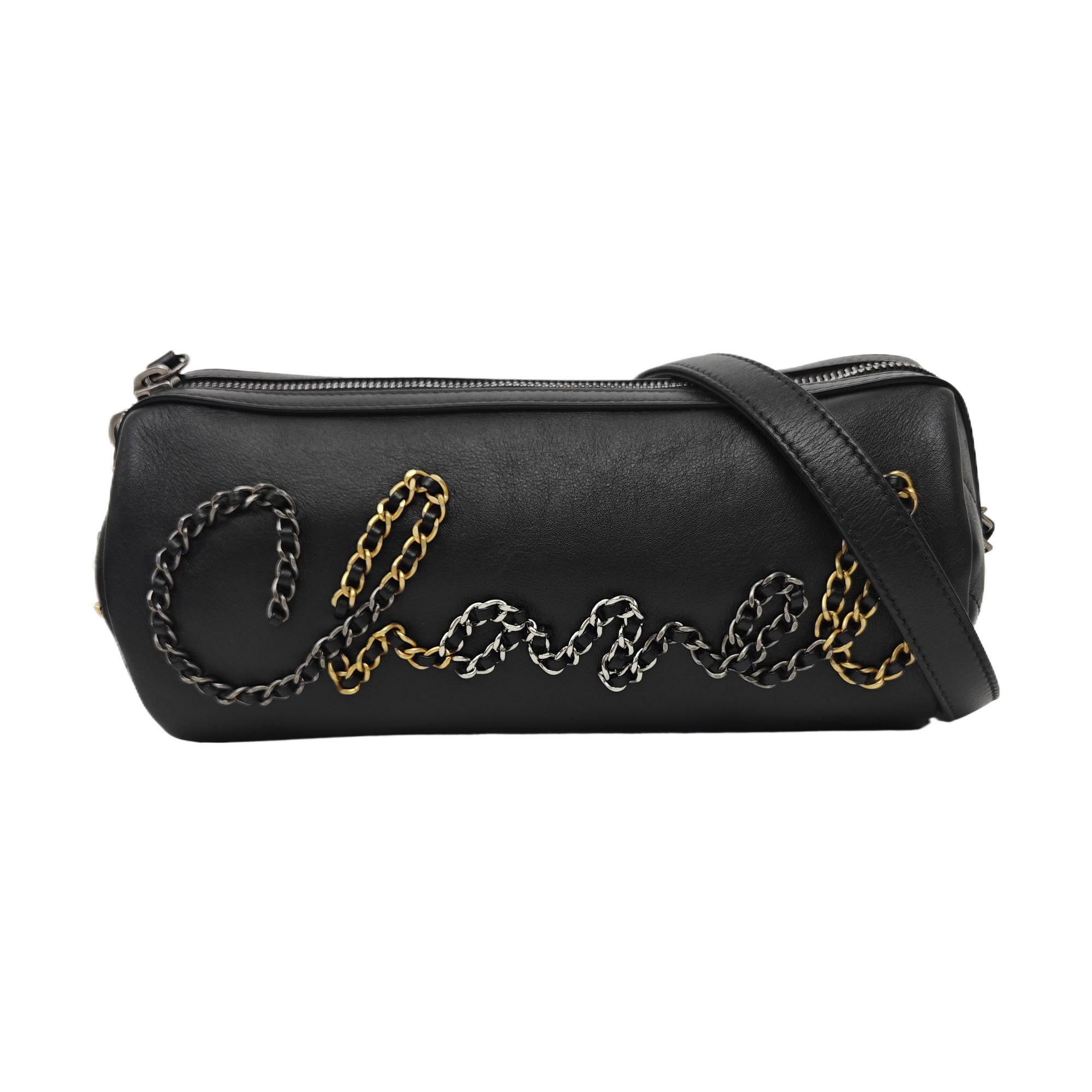 Quilted Calfskin Shoulder Bag Black