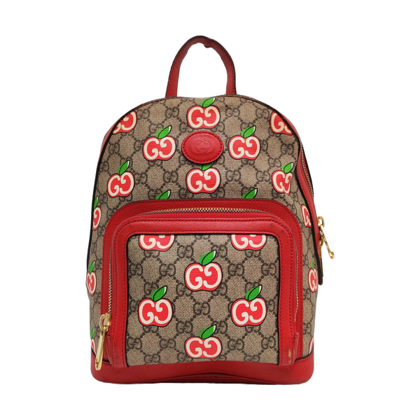 GG Supreme Small Monogram Coated Canvas Beige