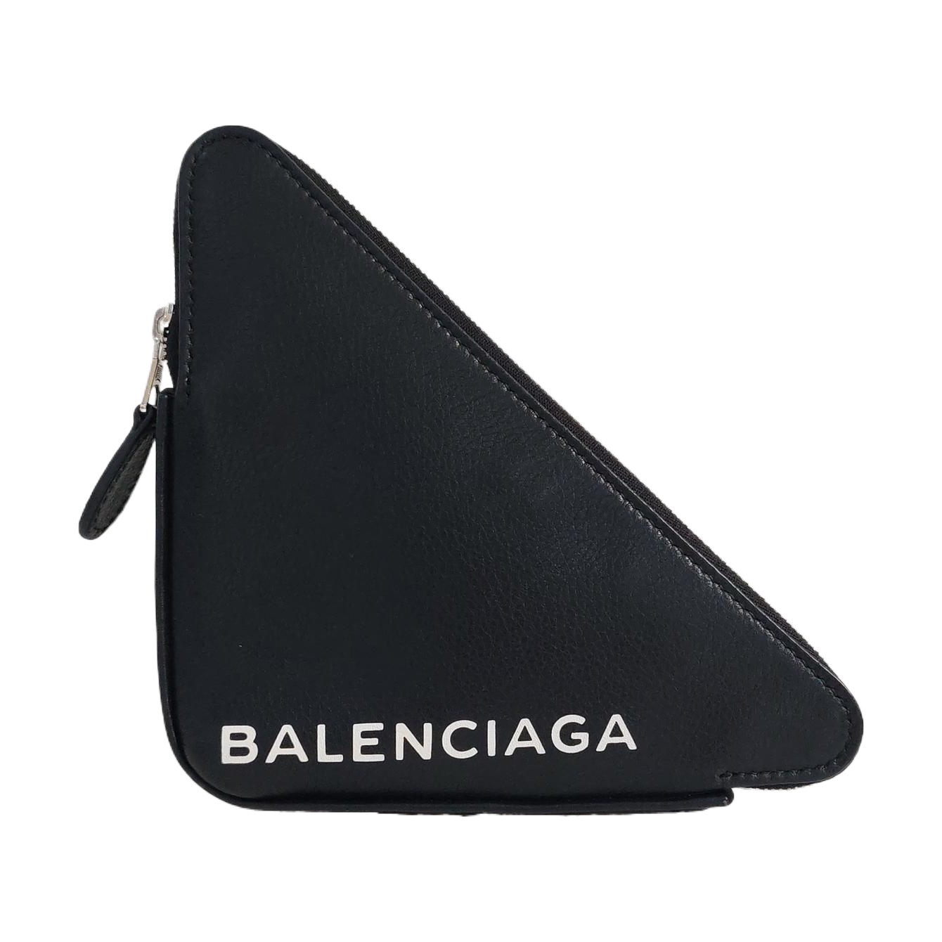 Authenticated pre-owned  Triangle Calfskin Black - Clutch at Looply