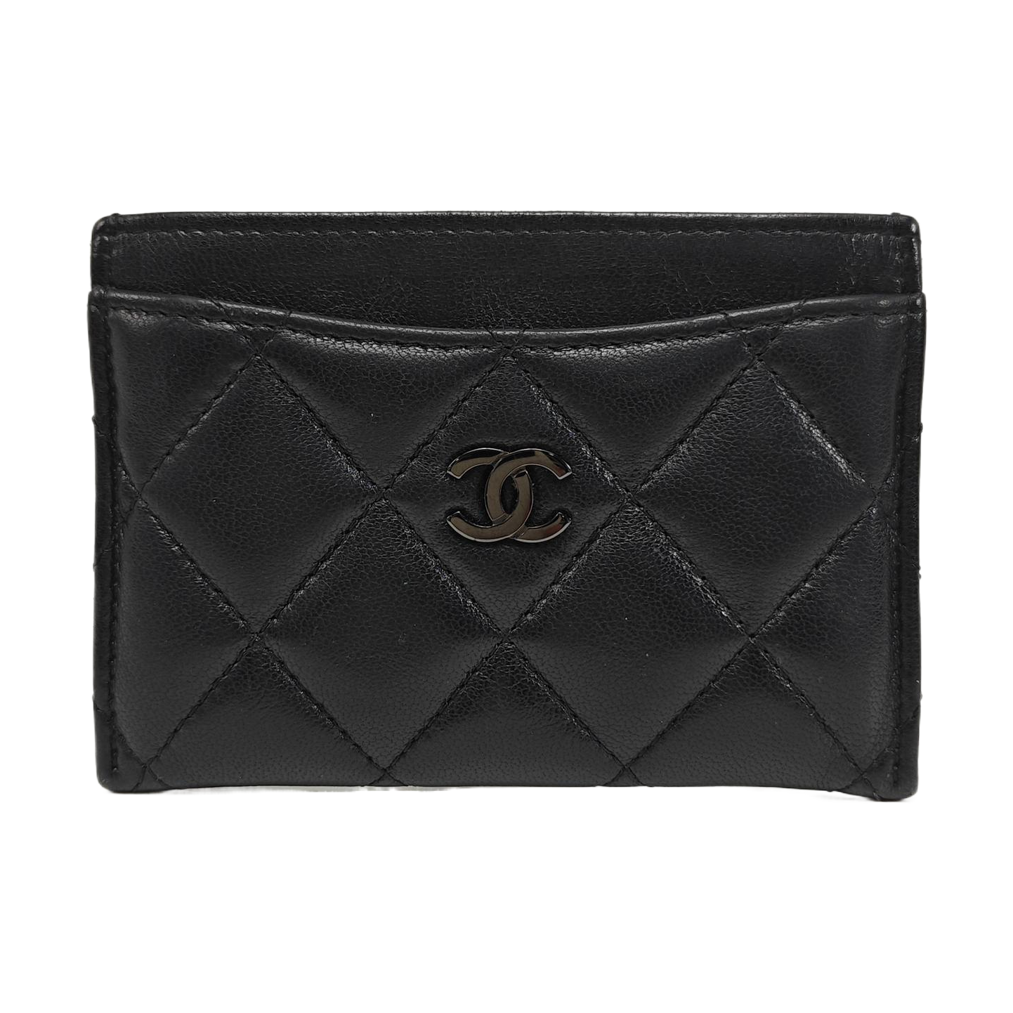 CLASSIC FLAP Quilted Lambskin Black Card Holder