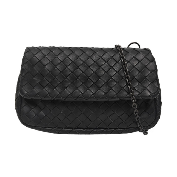 Bolso Messenger Mini de Piel de Cordero Negro