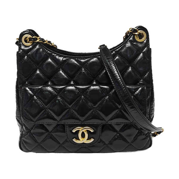 23C HOBO Medium Quilted Calfskin Black