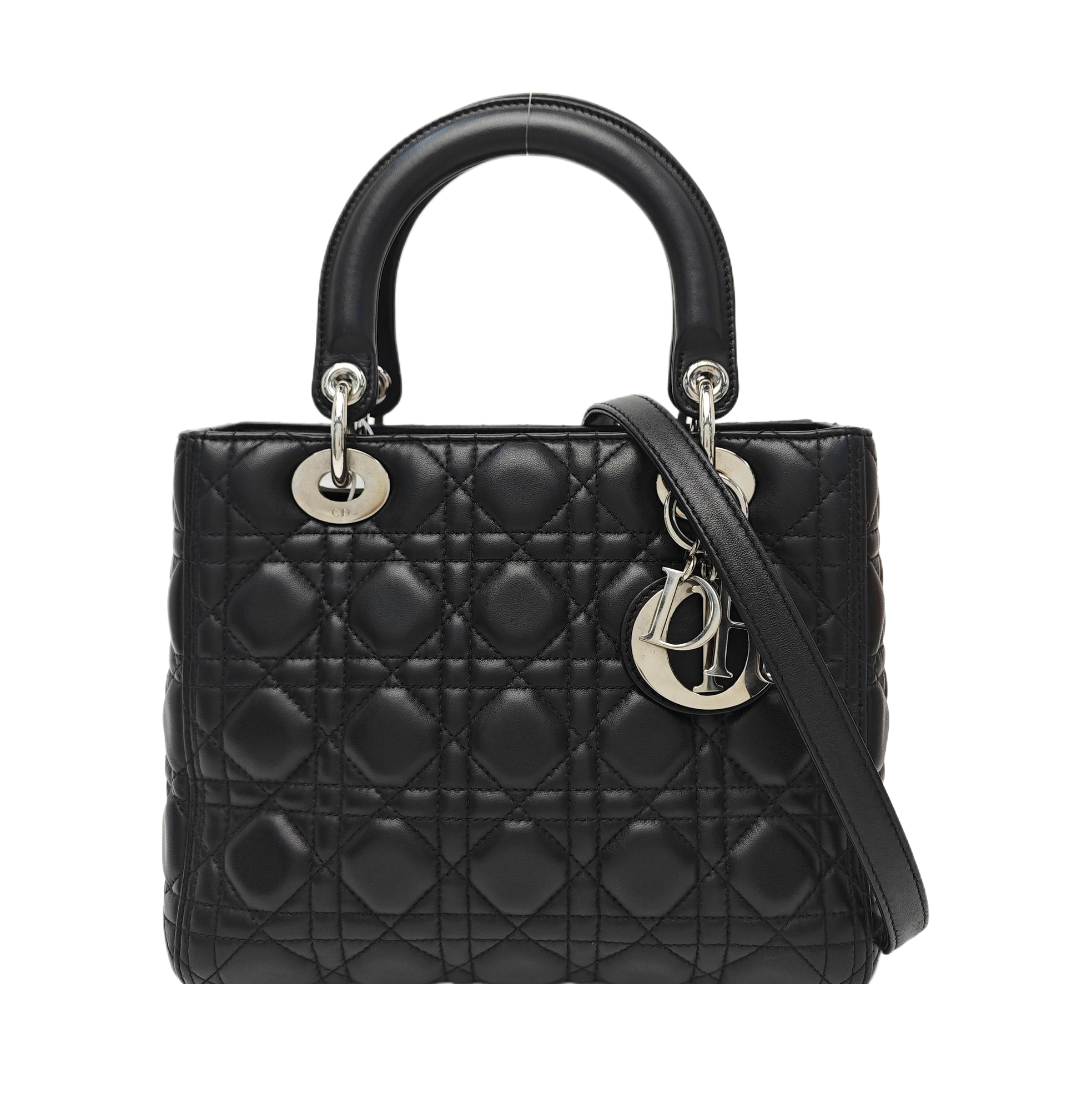 Lady Dior Medium Cannage Lambskin Black