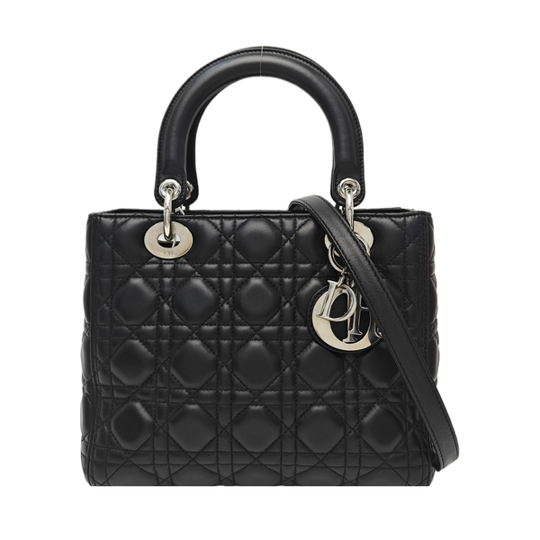 Lady Dior Medium Cannage Lambskin Black