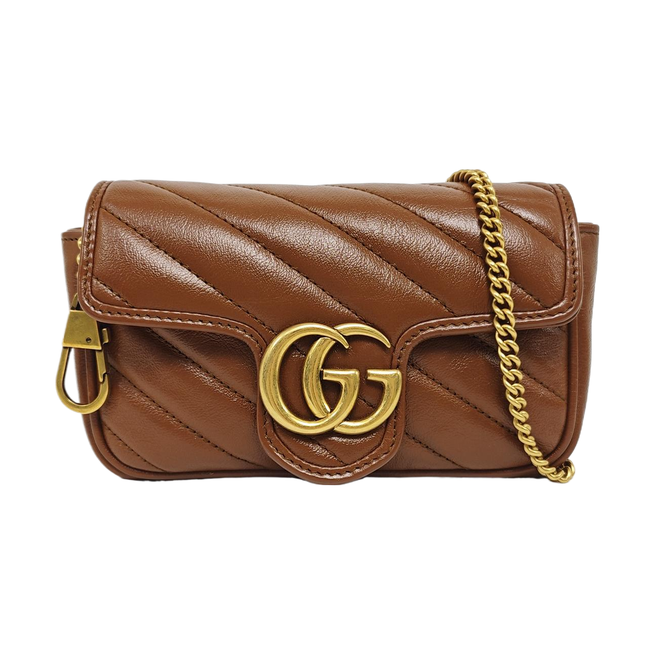 GG Marmont Mini Quilted Calfskin Brown