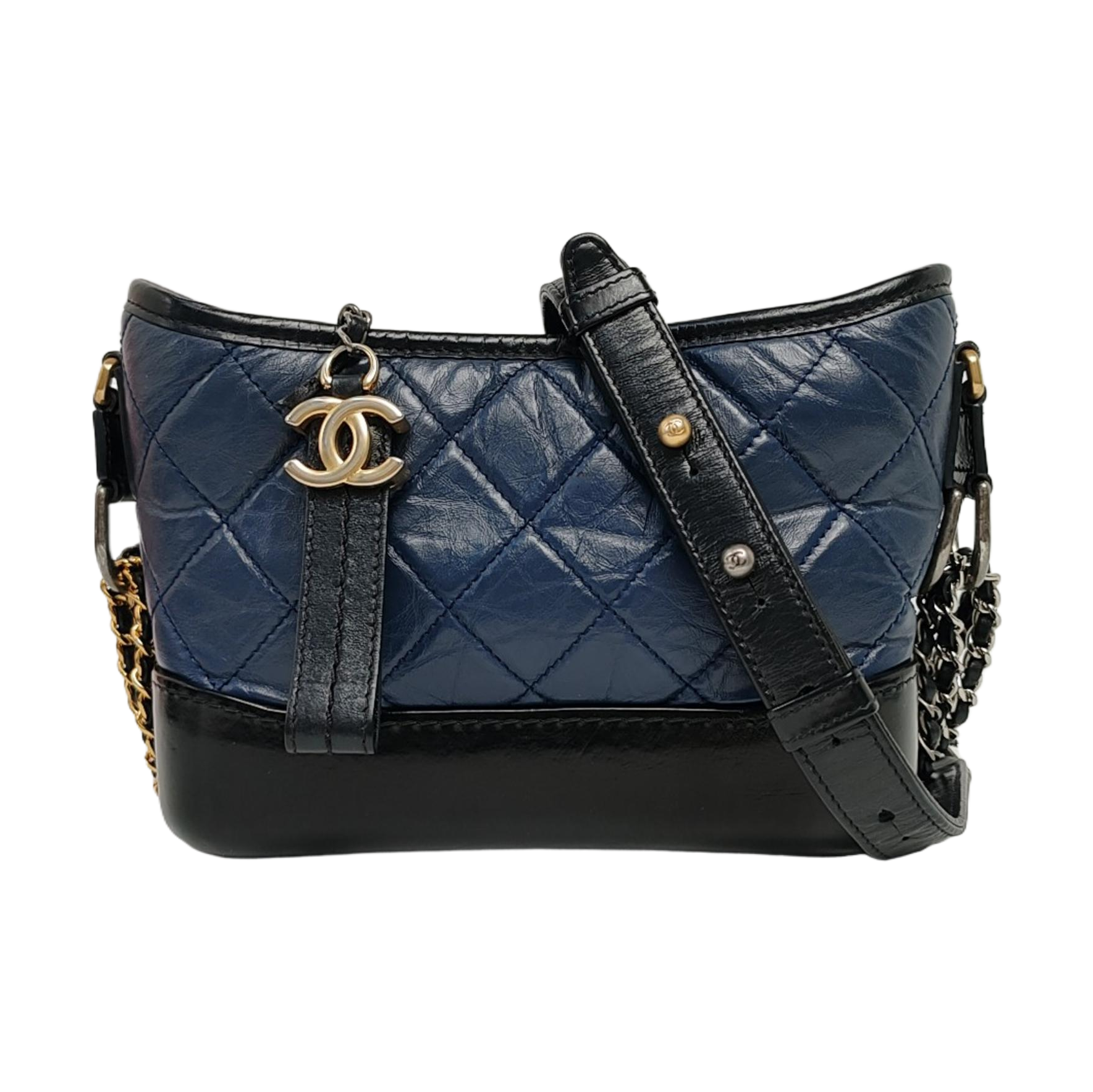 Authenticated pre-owned  GABRIELLE Small Quilted Calfskin Blue - Shoulder Bag at Looply