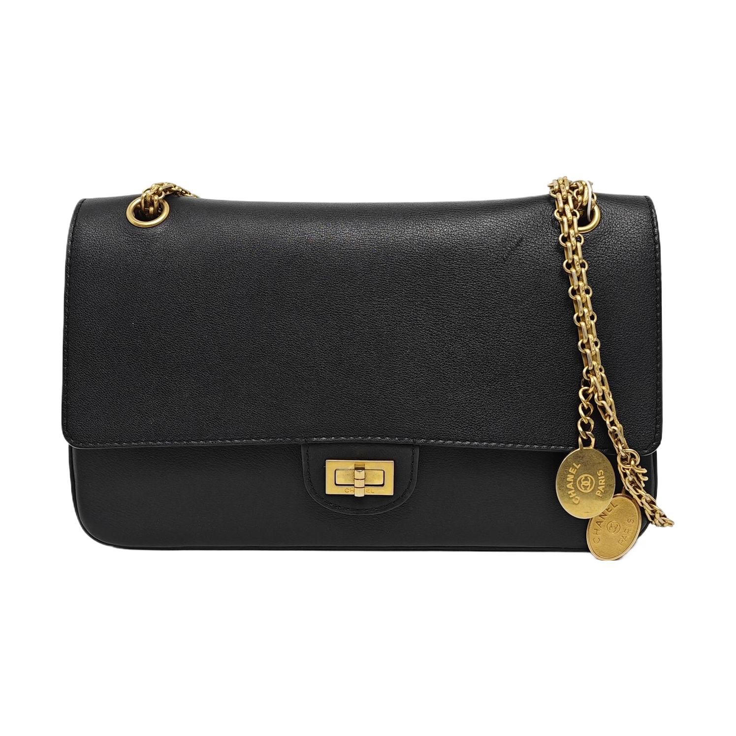 Authenticated pre-owned  2.55 227 (jumbo) Calfskin Black - Crossbody Bag at Looply