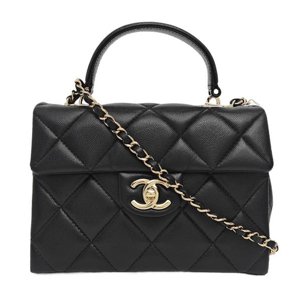 CLASSIC FLAP Mini Quilted Grained Calfskin Black