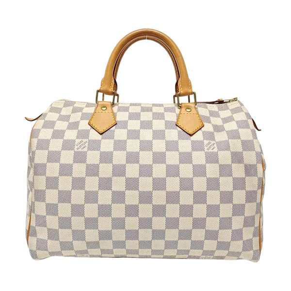 SPEEDY 30 Damier Azur Coated Canvas White