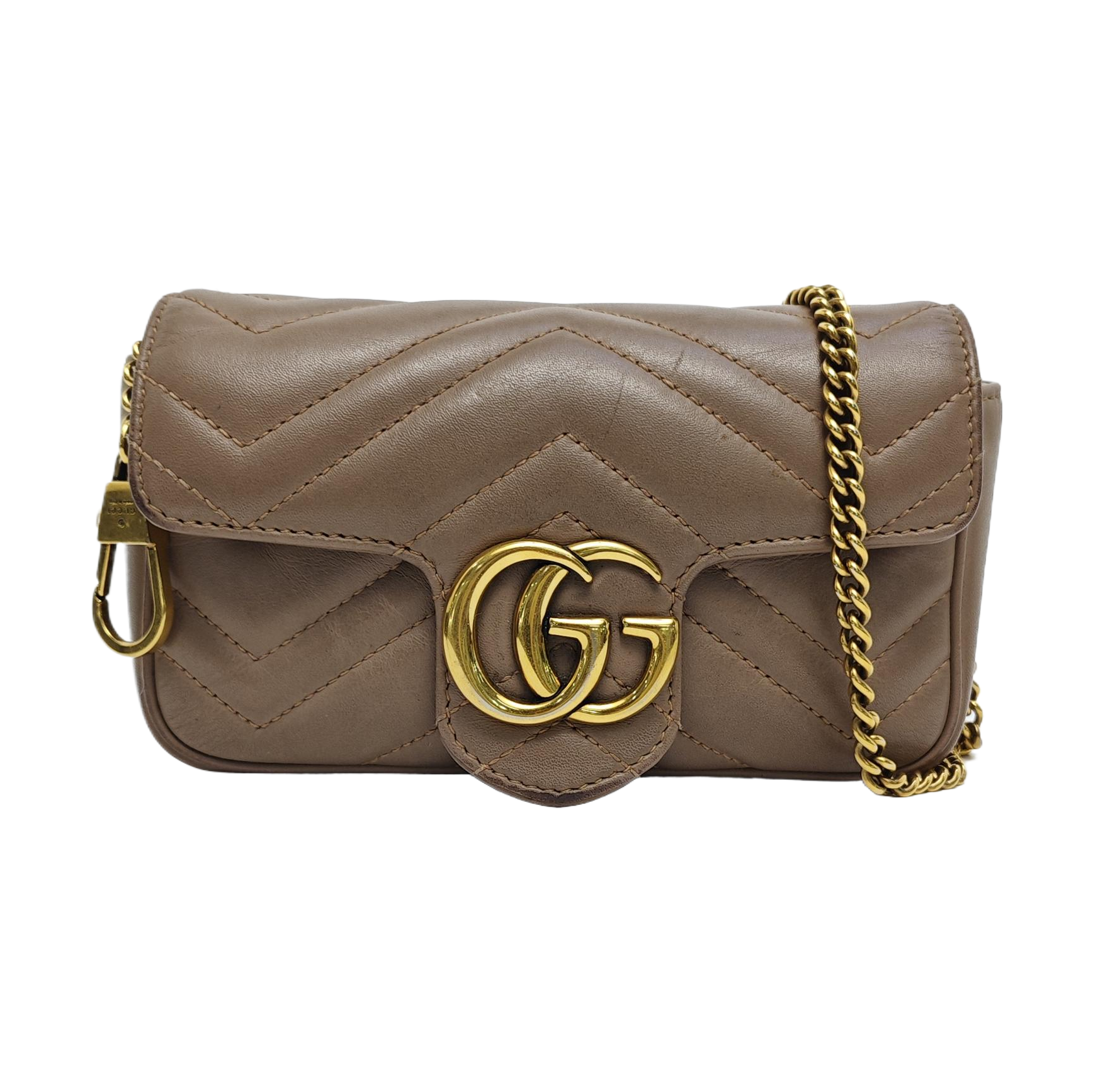 GG Marmont Mini Quilted Calfskin Beige