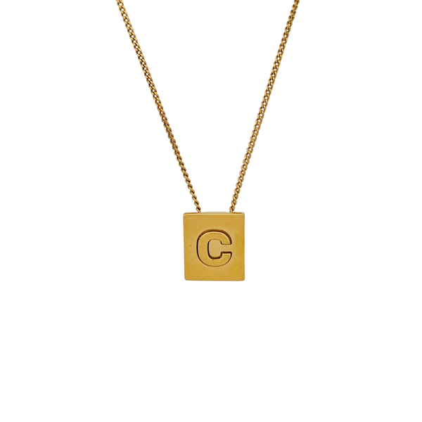 ALPHABET Brass Gold Necklace
