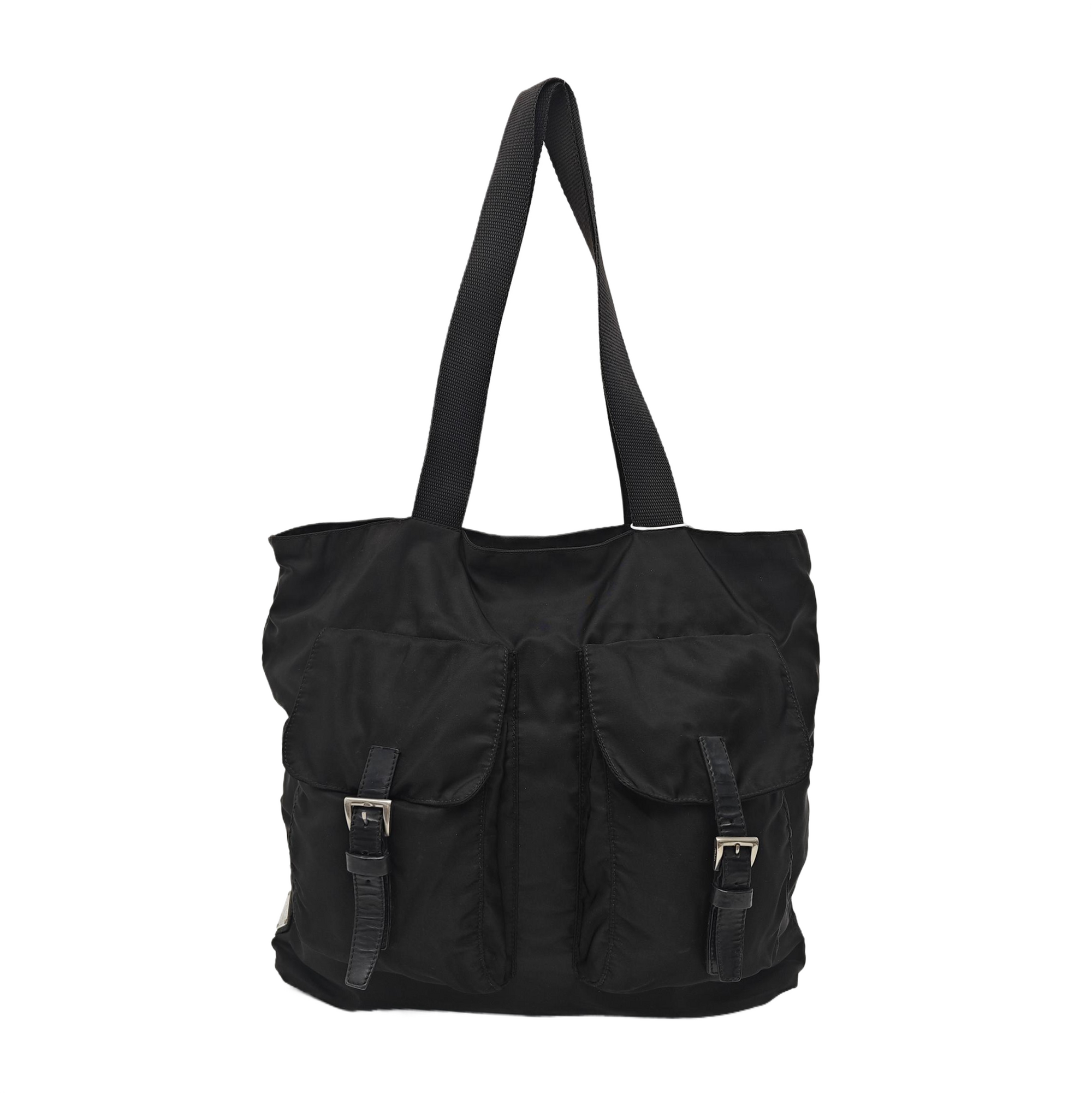 Nylon Top Handle Bag Black