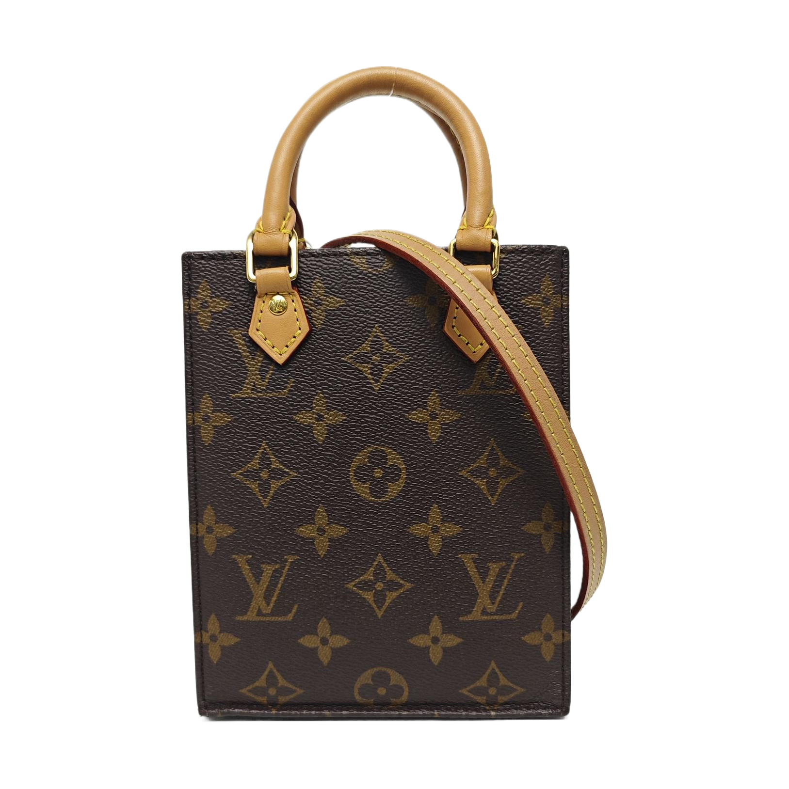 SAC PLAT Mini Monogram Coated Canvas Brown