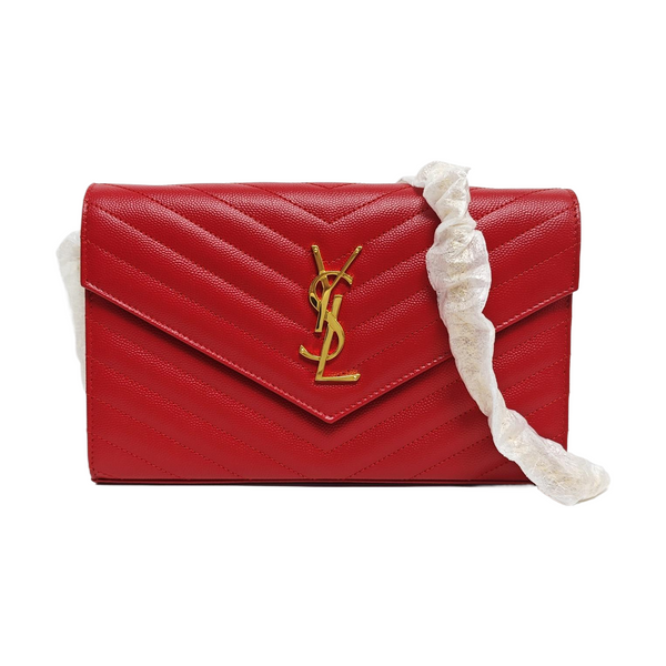 MONOGRAM Medium Chevron Calfskin Red