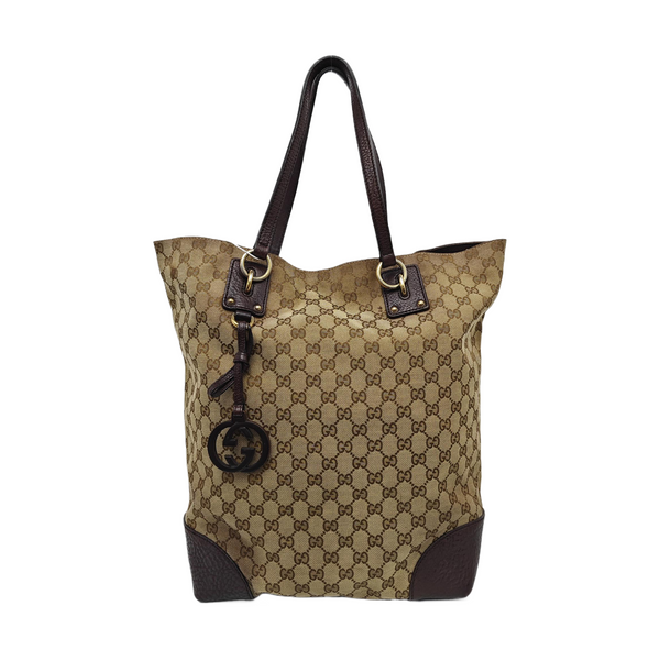 Monogram Canvas Tote Bag Brown