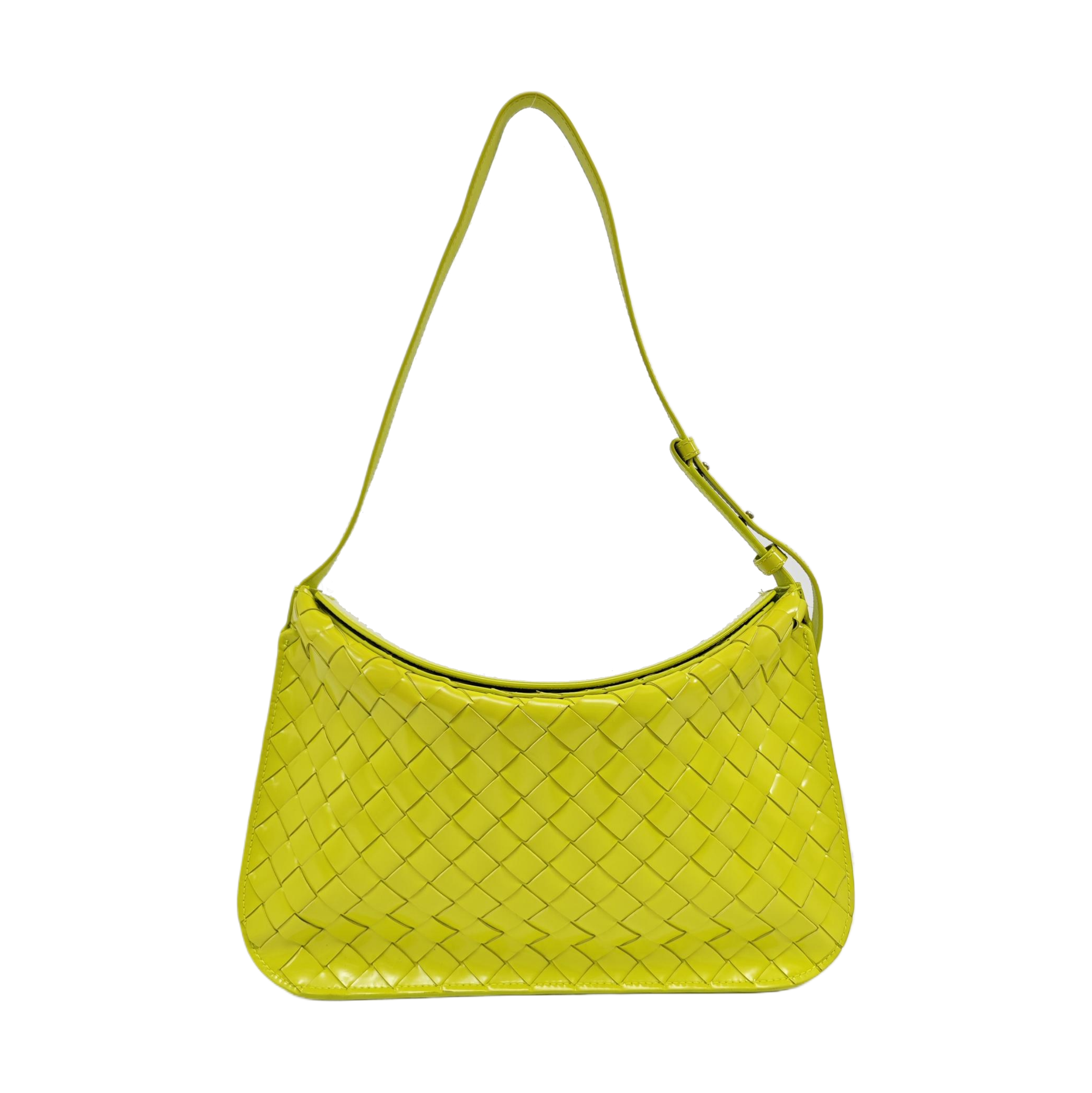 Authenticated pre-owned  Intrecciato Patent Leather Yellow - Top Handle Bag at Looply