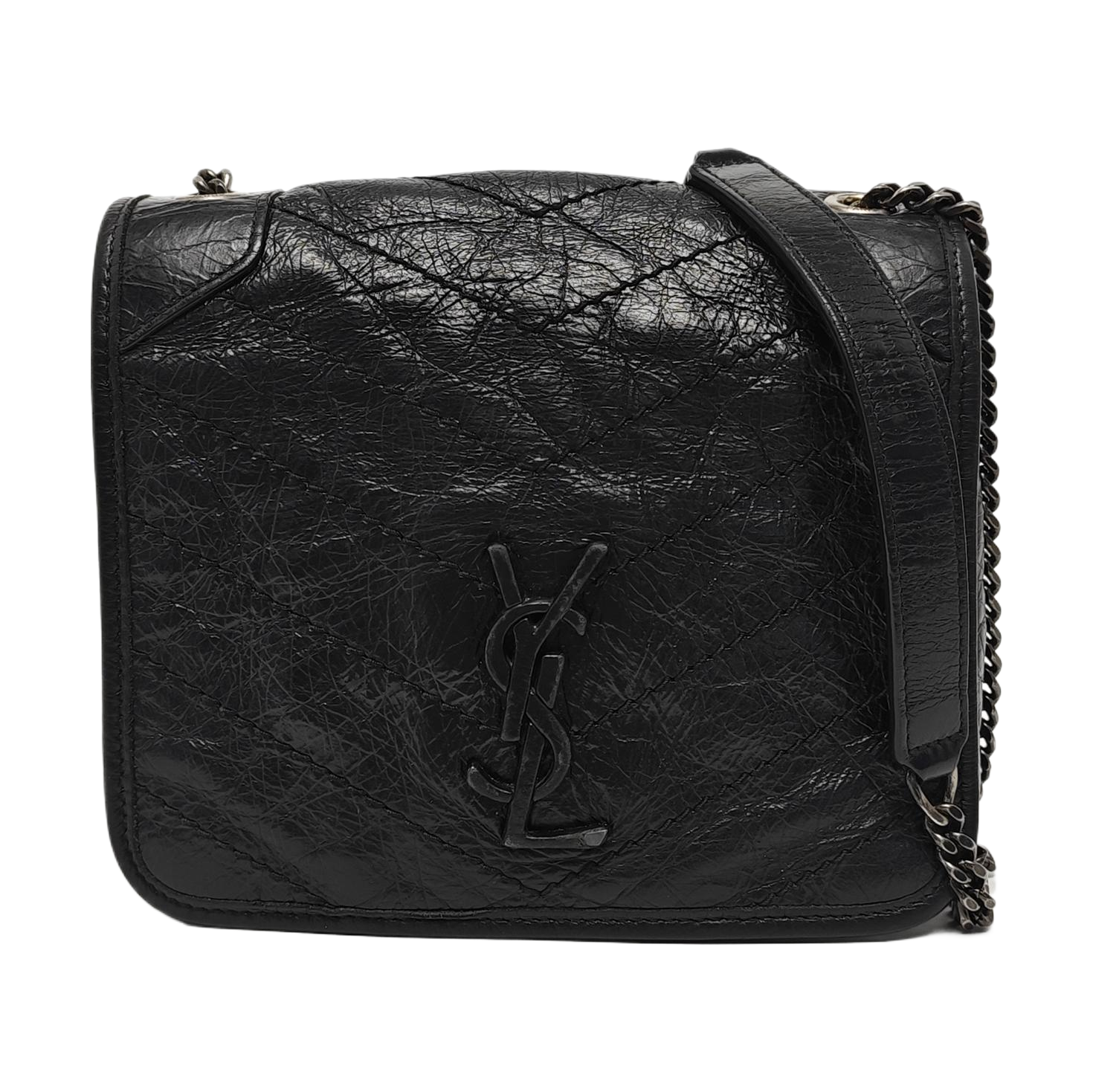 NIKI Mini Chevron Calfskin Black