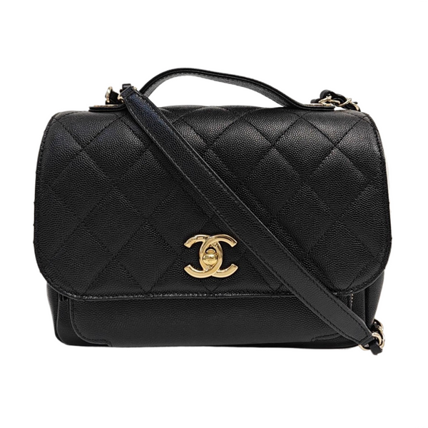 COCO HANDLE Small Quilted Grained Calfskin Black