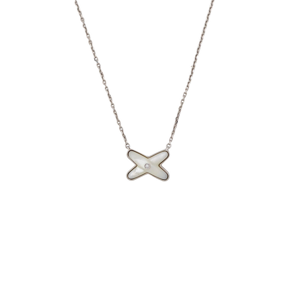 Jeux De Liens 18k White Gold Silver Necklace