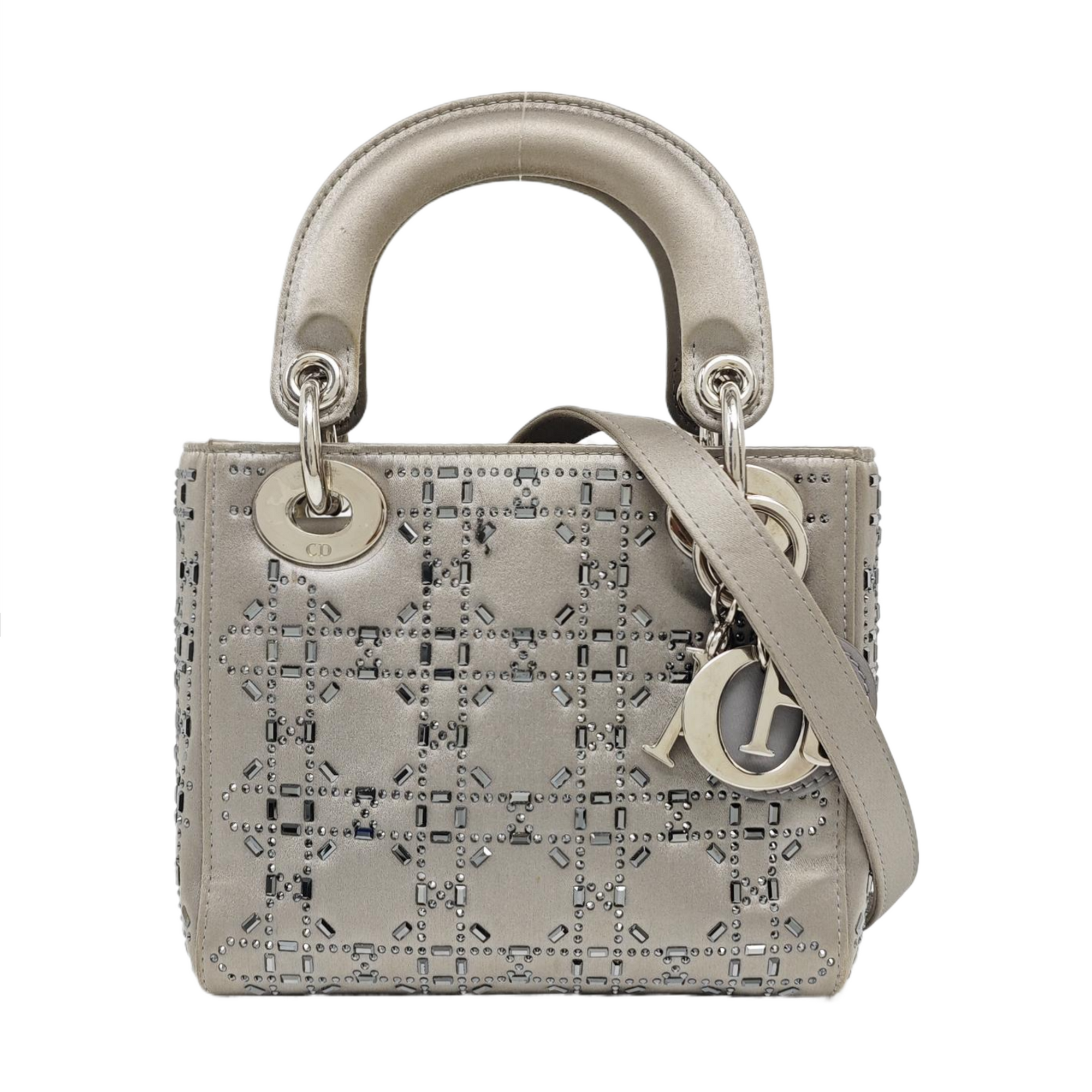 Lady Dior Mini Calfskin Gray