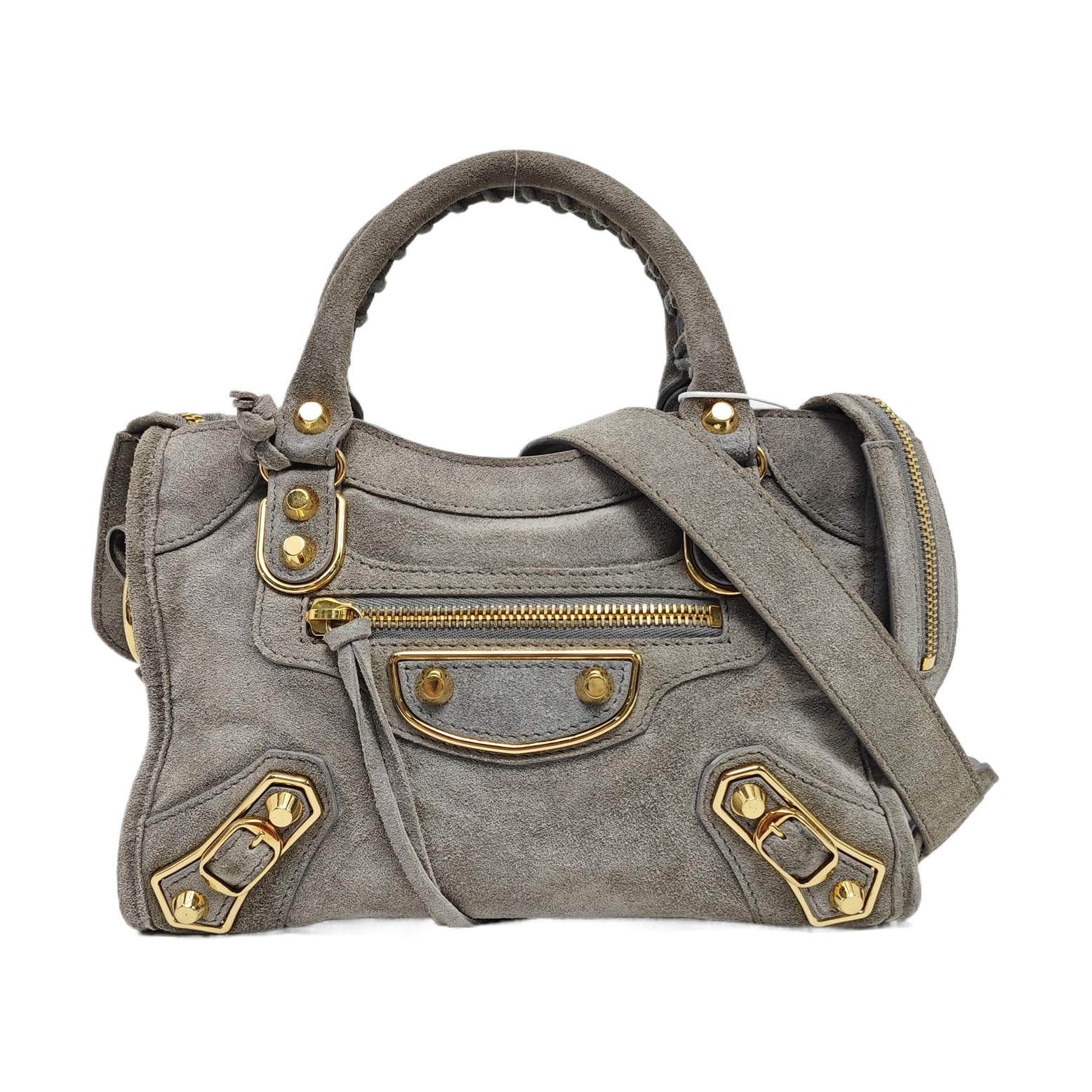 Classic Metallic Edge City Mini Suede Gray