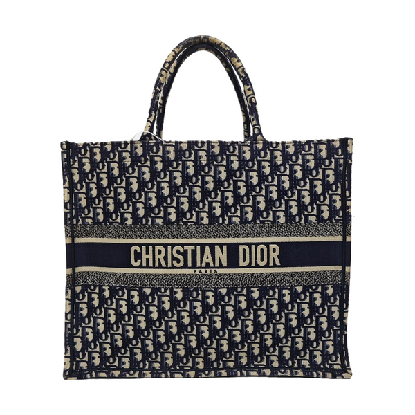 Book Tote Large Oblique Canvas Blue
