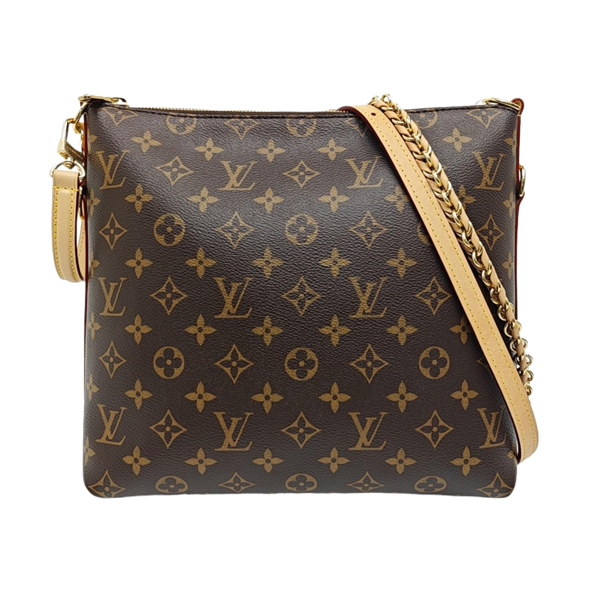Monogram Coated Canvas Shoulder Bag Brown