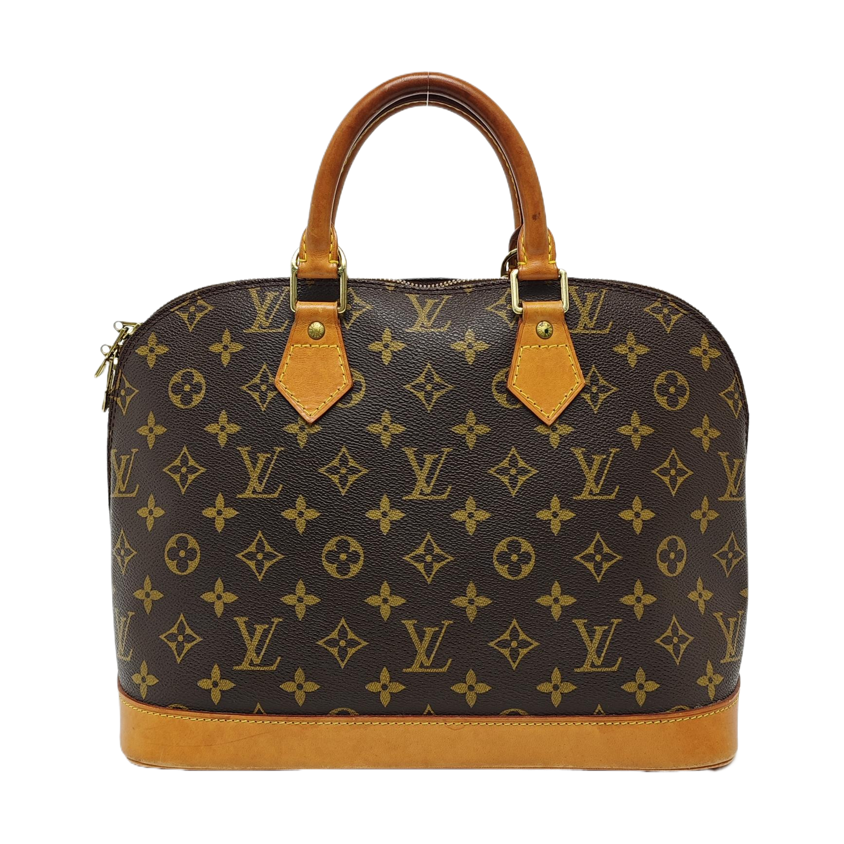 ALMA PM Monogram Coated Canvas Brown