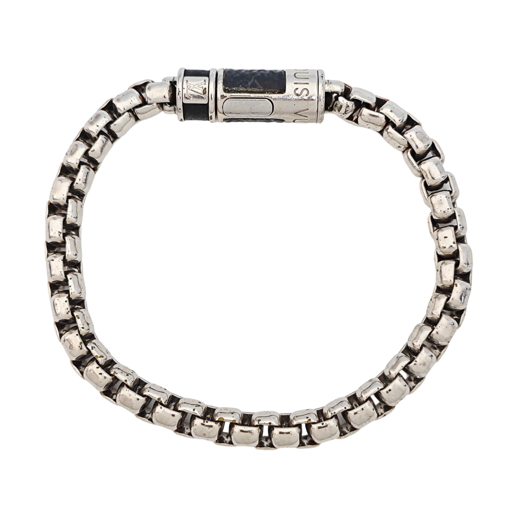MONOGRAM CHAIN Coated Canvas Silver Bracelet