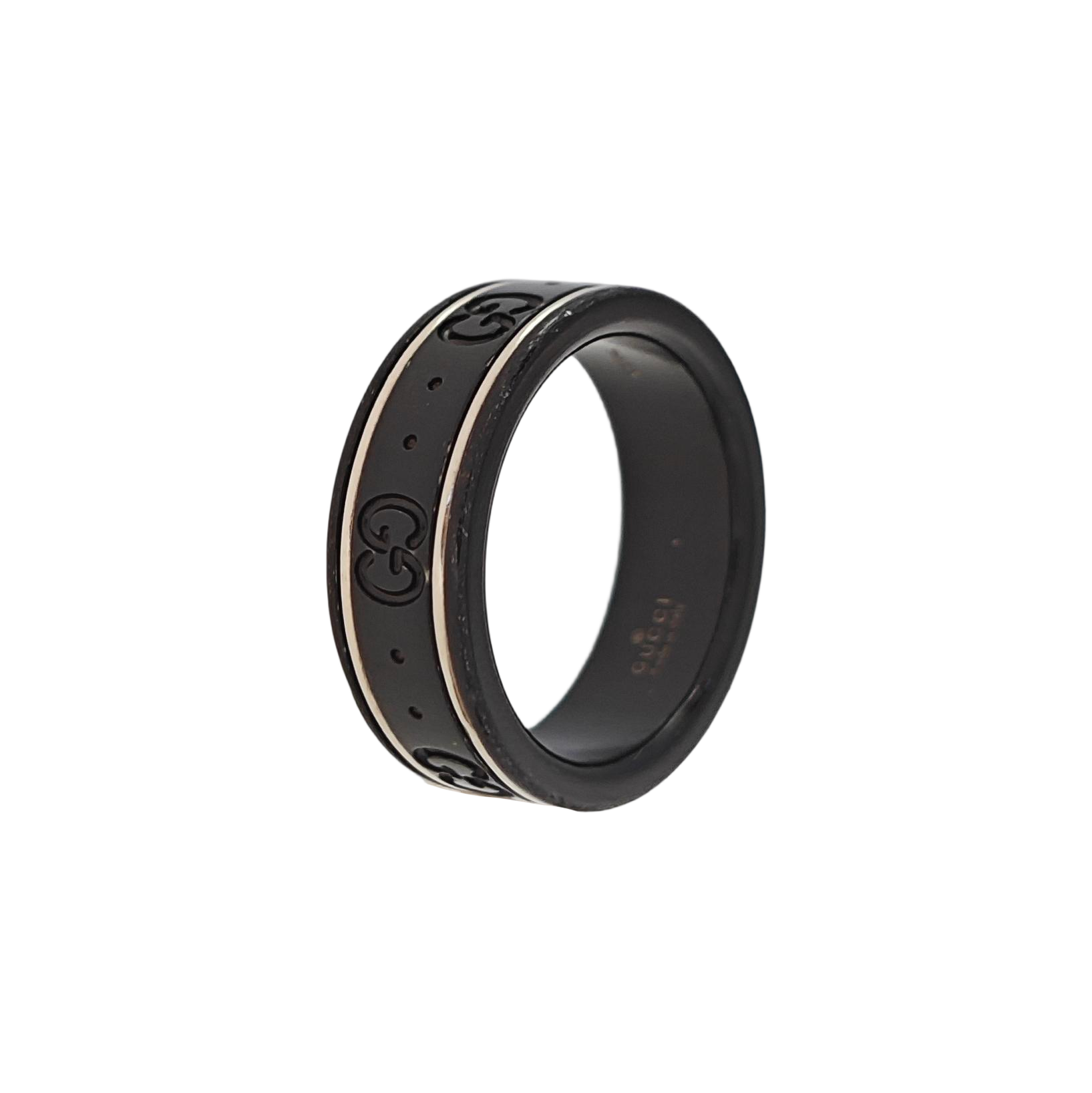 Icon 18k White Gold Black Ring HK 14