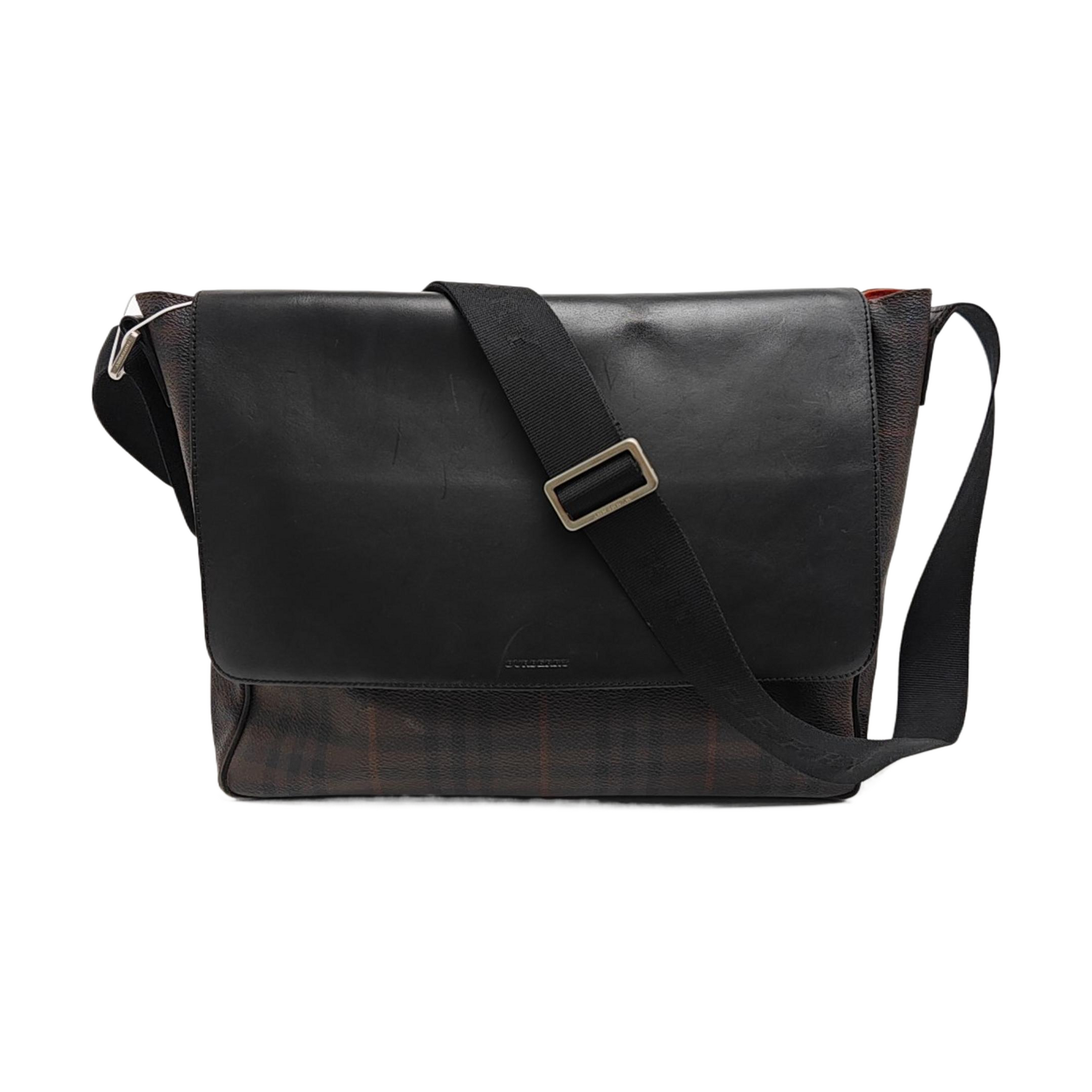 Coated Canvas Shoulder Bag Brown