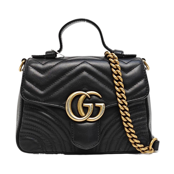 GG Marmont Mini Quilted Calfskin Black