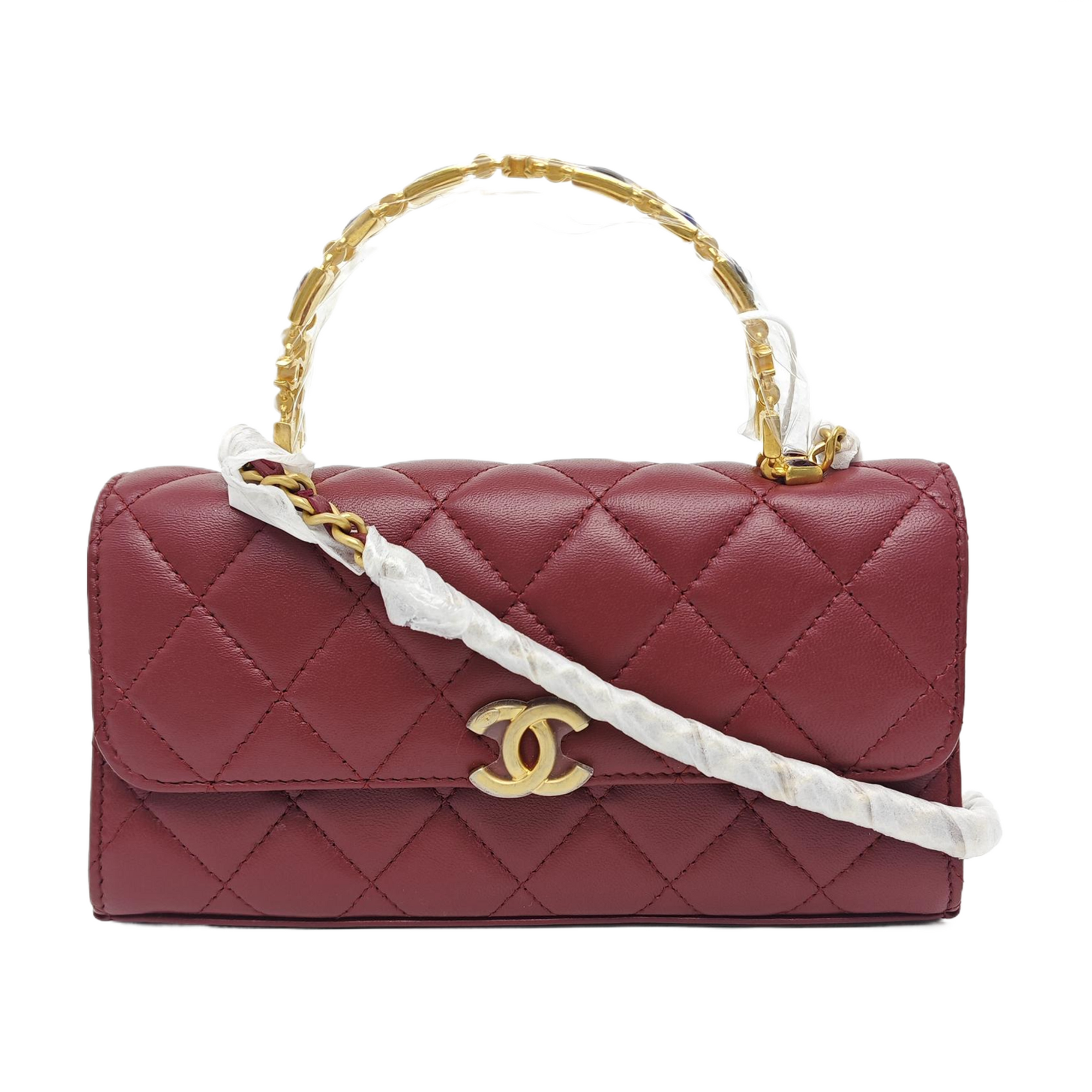 KELLY Mini Quilted Lambskin Red