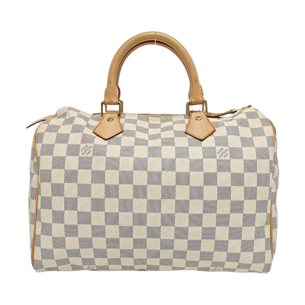 SPEEDY 30 Damier Azur Coated Canvas White