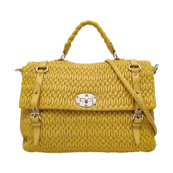 Quilted Lambskin Shoulder Bag Yellow