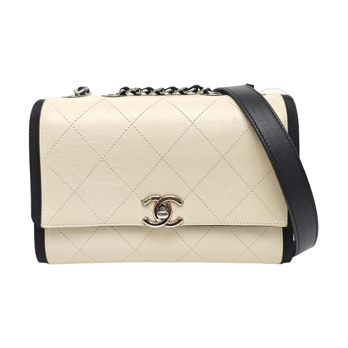 Quilted Calfskin Shoulder Bag Beige