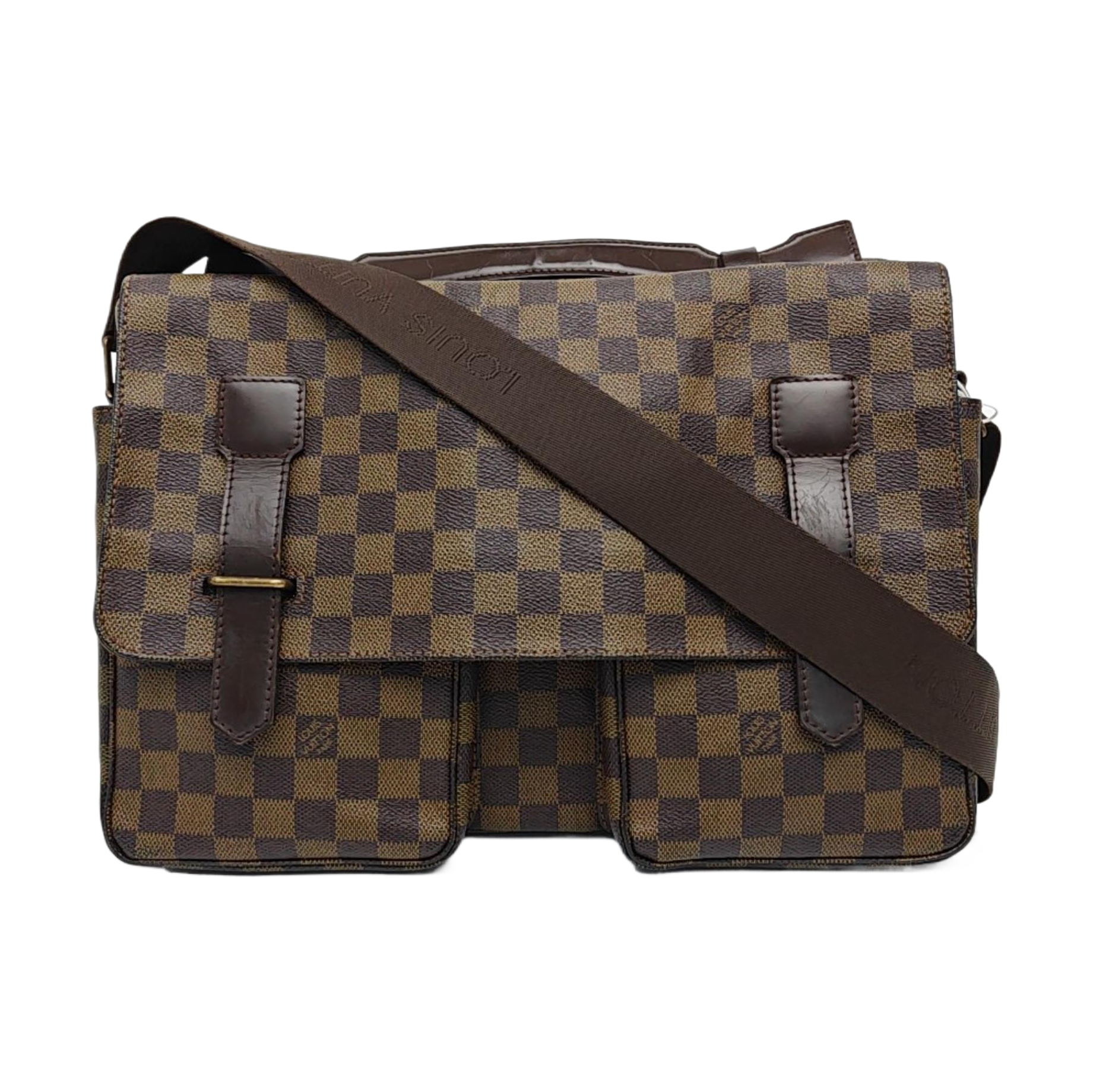 BROADWAY Damier Ebene Coated Canvas Brown