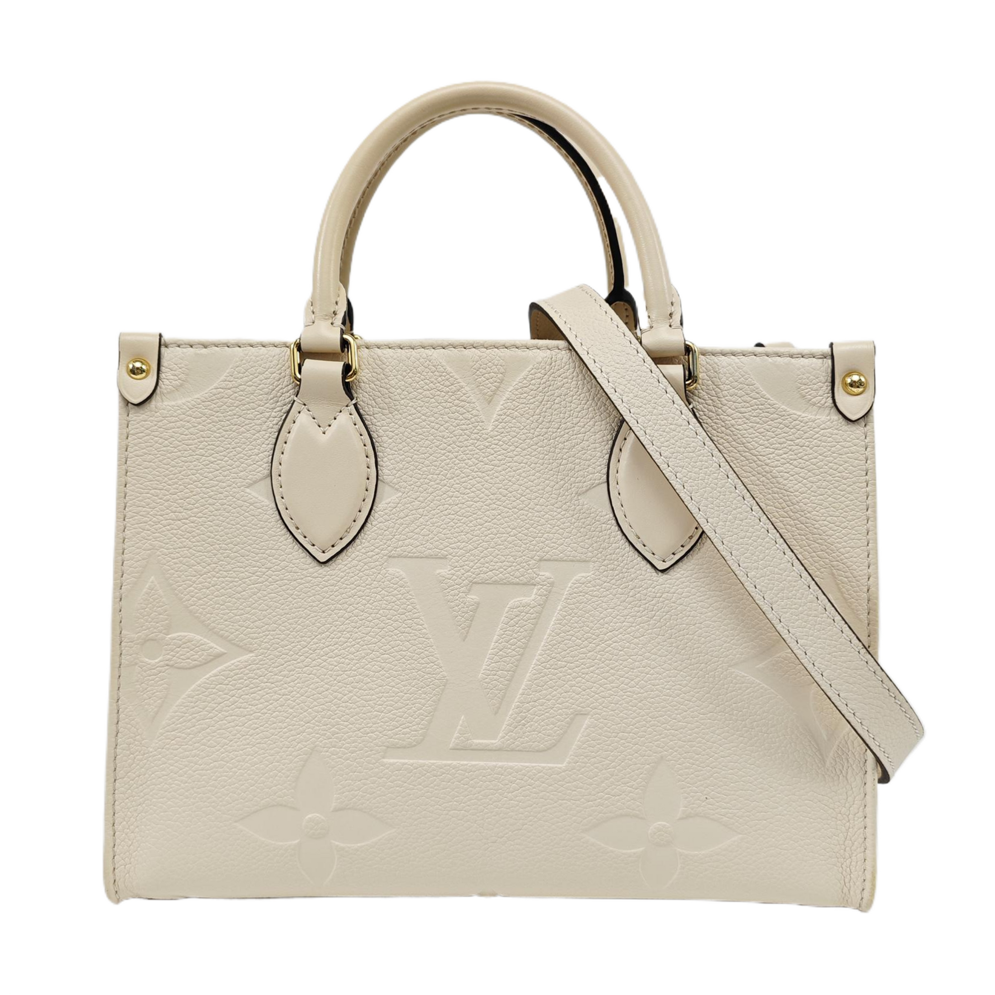 ONTHEGO PM Monogram Calfskin Beige