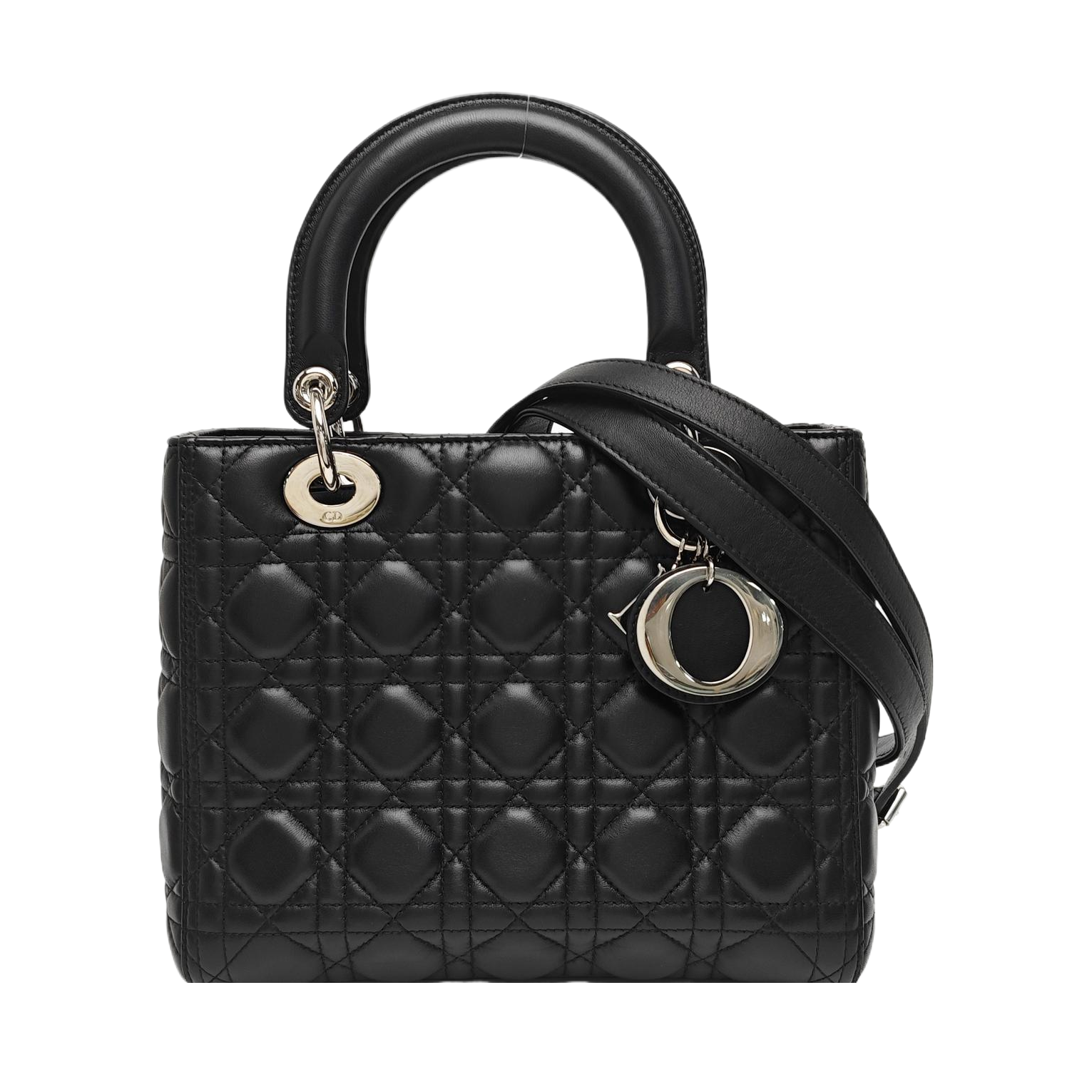 Lady Dior Medium Cannage Lambskin Black