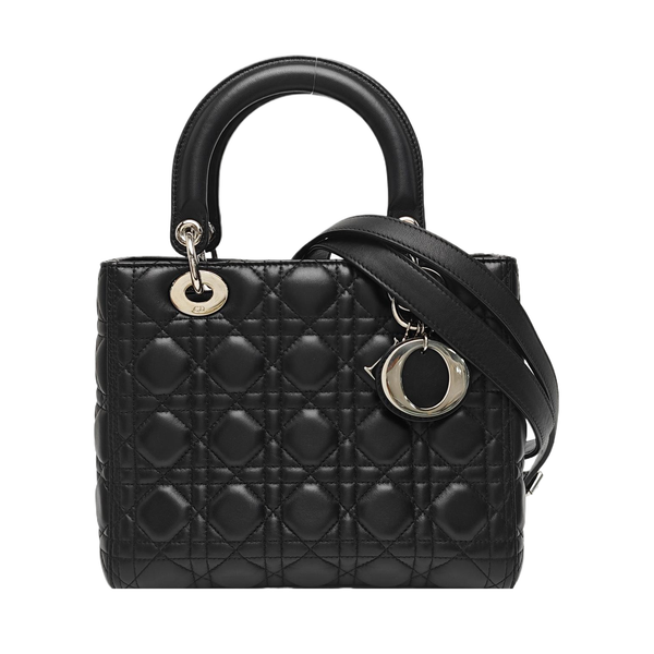 Lady Dior Medium Cannage Lambskin Black